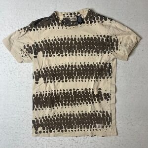 Etnies Seed Project Corn Cob Bamboo Tee Shirt Tan Brown Abstract‎ Print Size S